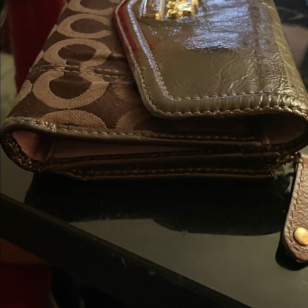Coach Brown Wallet with Gold Accents - Picture 5 of 9